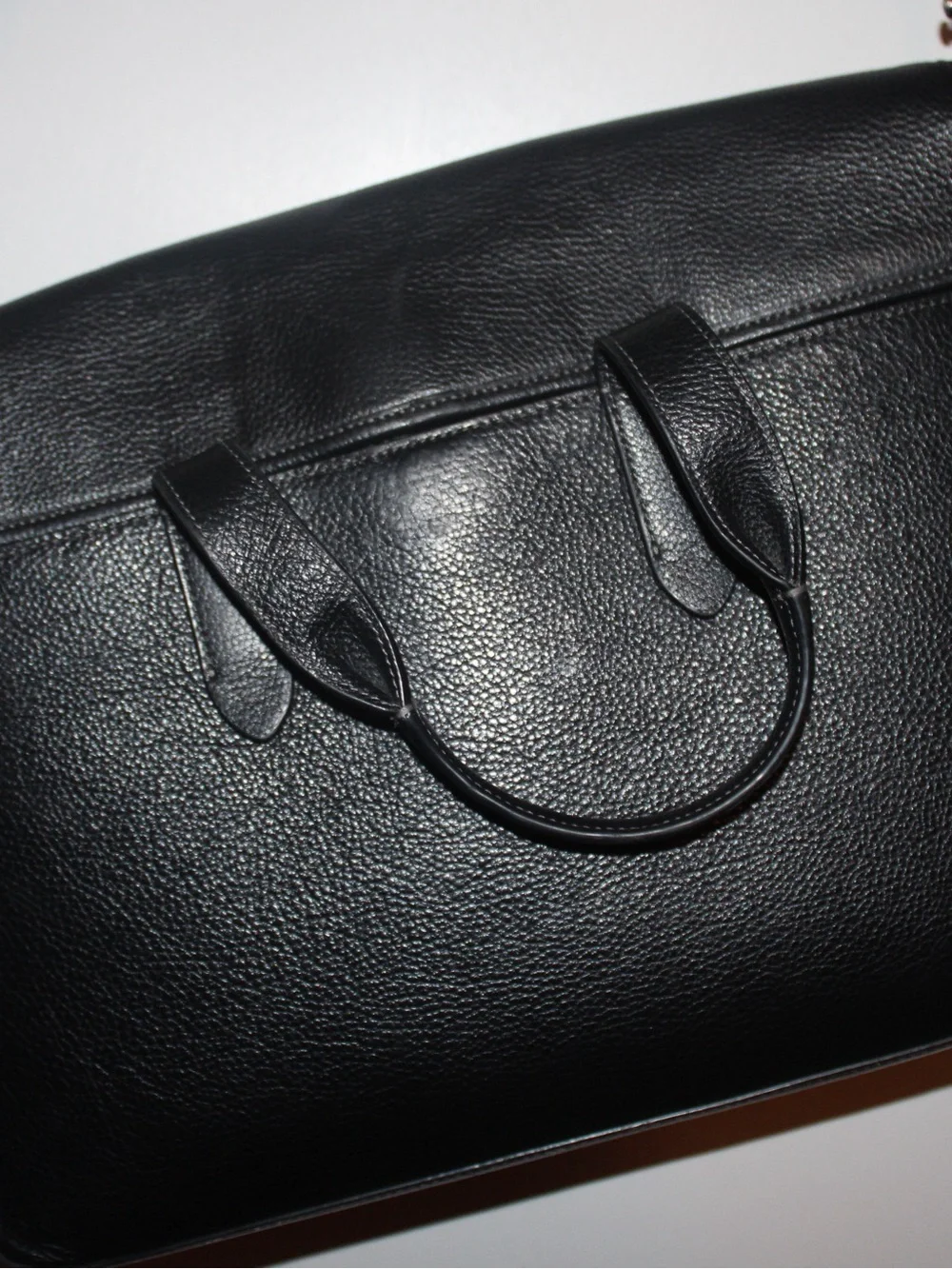 Coach Sullivan Portfolio Brief C9875 Black Pebbled Leather Messenger Laptop Bag